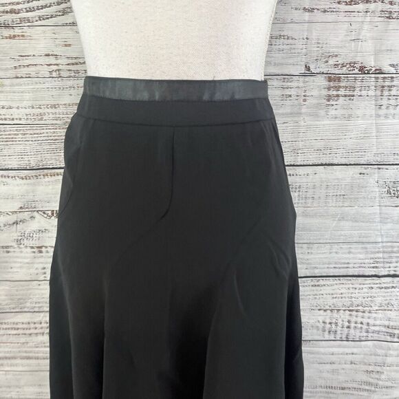 Studio & Co Skirt size 6 Black Knee Flared A Line Modest Stretch Career Church - Picture 3 of 9